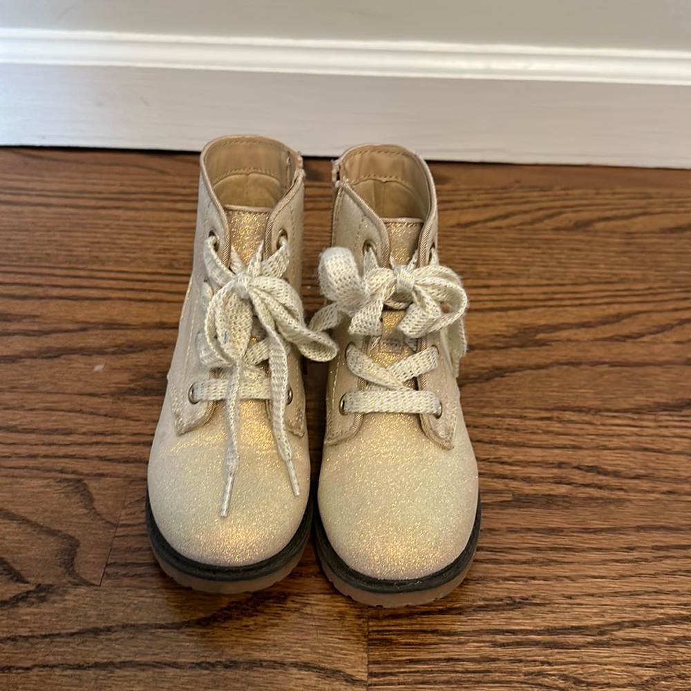 Toddler Girls Cat & Jack Gold Glitter Combat Boot